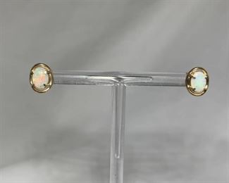 14k YG Opal Stud Earrings