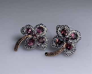 Sterling Silver Lab Created Pink Tourmaline Earrings