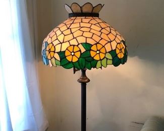 Floor Lamp with Stained Glass Shade