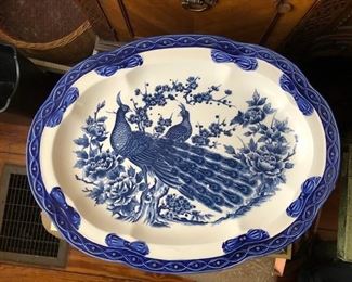 Peacock Flow Blue Platter