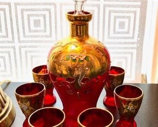 Hand Painted Liqueur Set