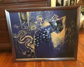Modernist Abstract Cat Painting