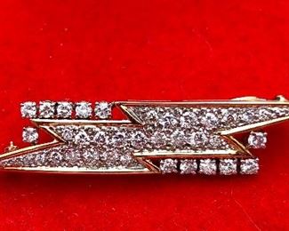 Stunning 14k Diamond Brooch
