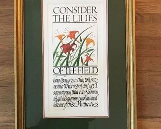 Consider the Lilies of the Field.