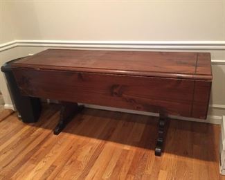 Full size trundle/drop-leaf table.