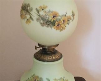 Beautiful three-way Victorian lamp.