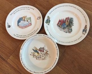 Assorted Beatrix Potter dishes.