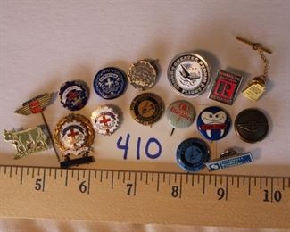 410 - Group Religious, etc Now $3.  Was $5.  Pins, exc condition - including a cow pin.