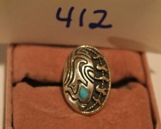 412 - SW Ring, 7 gr, $30. Not marked; likely sterling