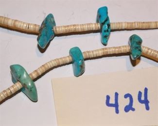 Smaller turquois pieces, 23" 