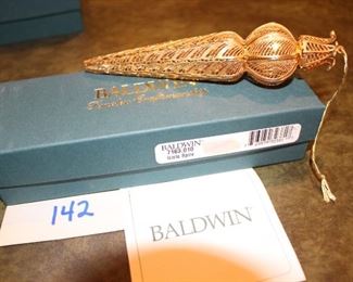 142 - Baldwin Icicle ornament, $10. 24K gold leaf