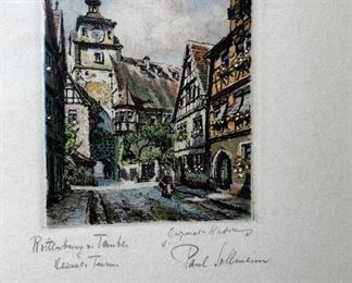 Paul Sollmann Etching circa 1930s