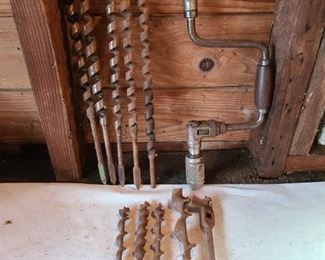 Hand Drill with auger bits