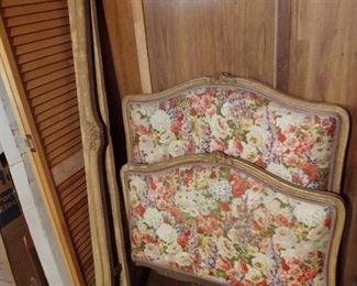 French Fabric Head and Footboard Bed