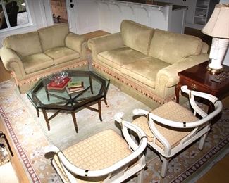 Charles Stewart Sofa 80 inch 295.00 and Love Seat 5ft 195.00 - Call Diane to Purchase 205 799-4166.    Coffee table SOLD