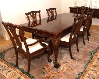 Dining Table and Chairs - Table 68 - 86 - 104 in long x 44 in wide - 425.00 - Call Diane to Purchase 205 799-4166