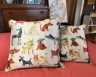 Custom Made - Adorable Dog Pillows, $125 each, 24 x 24