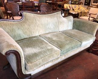 Sage Green Plush Sofa, $275