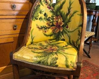 Antique Chair in Tropical Print, $80