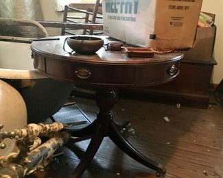 Lovely round table with drawers $165