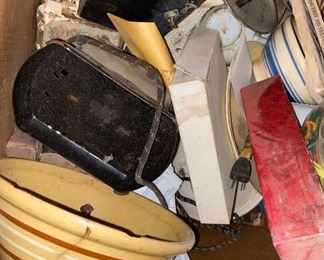 Box of unloved bowls and discarded items