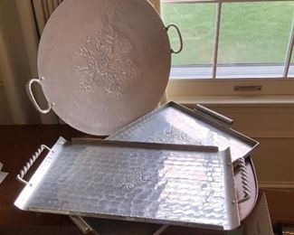 Large pewter trays