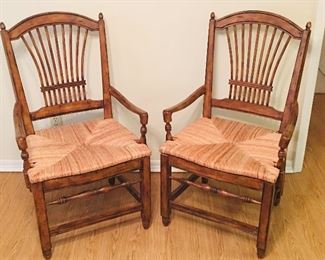 2 Rush Seat Armchairs from Louis Shanks