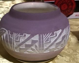 Signed Navajo vase