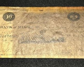 BANK OF MISSOURI CONFEDERATE CURRENCY