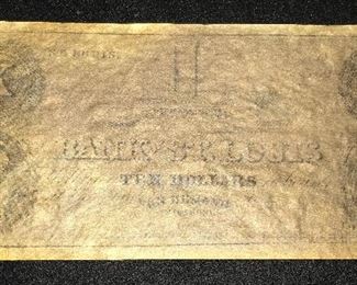 ANTIQUE 10 DOLLAR BANK NOTE
