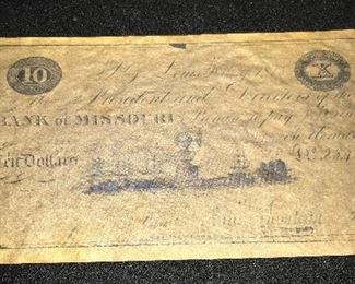 ANTIQUE 10 DOLLAR BANK NOTE