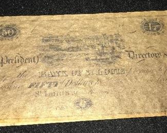 ANTIQUE 50 DOLLAR BANK NOTE