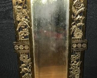 ANTIQUE BRONZE B & H BEVELED GLASS MIRROR