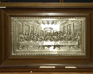 vintage hand worked silver last supper