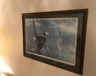 Large framed eagle print
