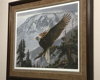 Majestic framed, matted eagle print