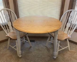 Drop leaf table with two chairs
