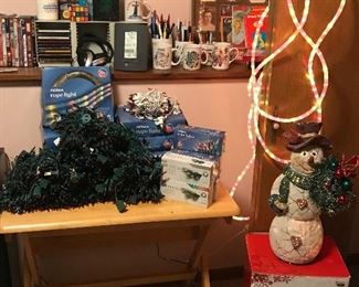 Christmas lights, fiber optic snowman