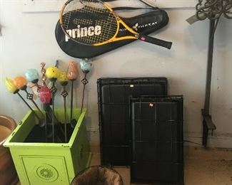 Garden Ornaments, Dog Crates, Tennis Rackets, Hose Holders