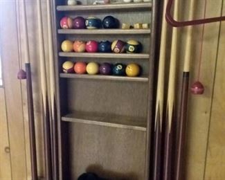 Pool Table & Accessories & Supplies. Purchased from Smith Bros. Wood Products, Grand Rapids