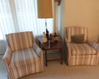 Matching Striped Casual Chairs (clean and neutral colors)