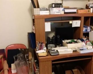 Office Supplies; Computer Desk with Hutch; Computer Monito