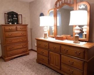 Solid Oak furniture in the basement 