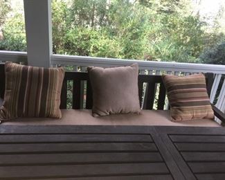 Teak table and matching bench