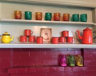 Enamel and glassware collection