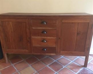 Old solid wood credenza
