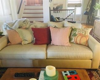 Pr. of Pottery Barn sofa-linen upholstery-like new