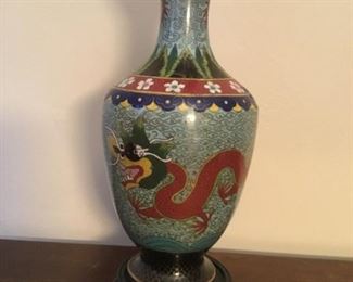 Cloisonné Vase ( 9.5in tall without stand)