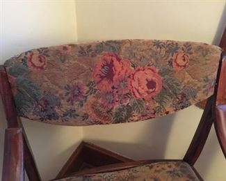 Tapestry Style Upholstery on Dining Chairs.