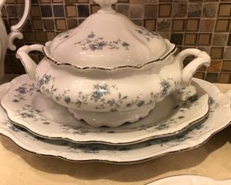 Johann Haviland Bavaria Blue Garland Platters and Soup Tureen